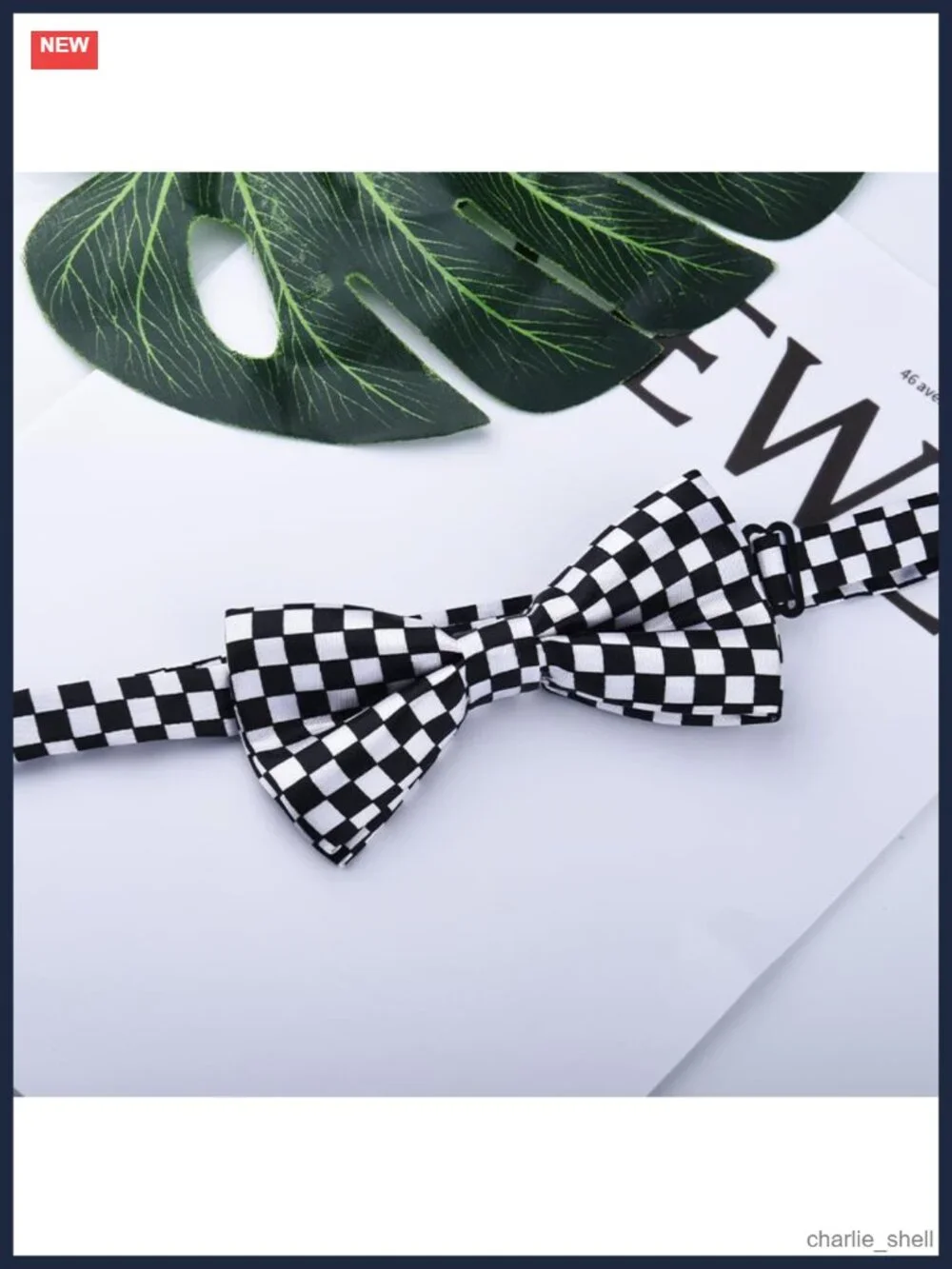 Pre-Tied Checkered Bow Tie for Men Boys Cosplay Halloween Formal